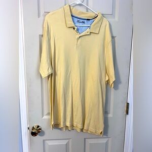Tasso Elba Yellow Men's short sleeve 100% cotton polo shirt XXL